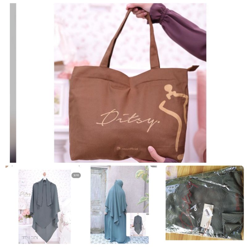 Ditsy Shadeeya deep lichen short totebag booked