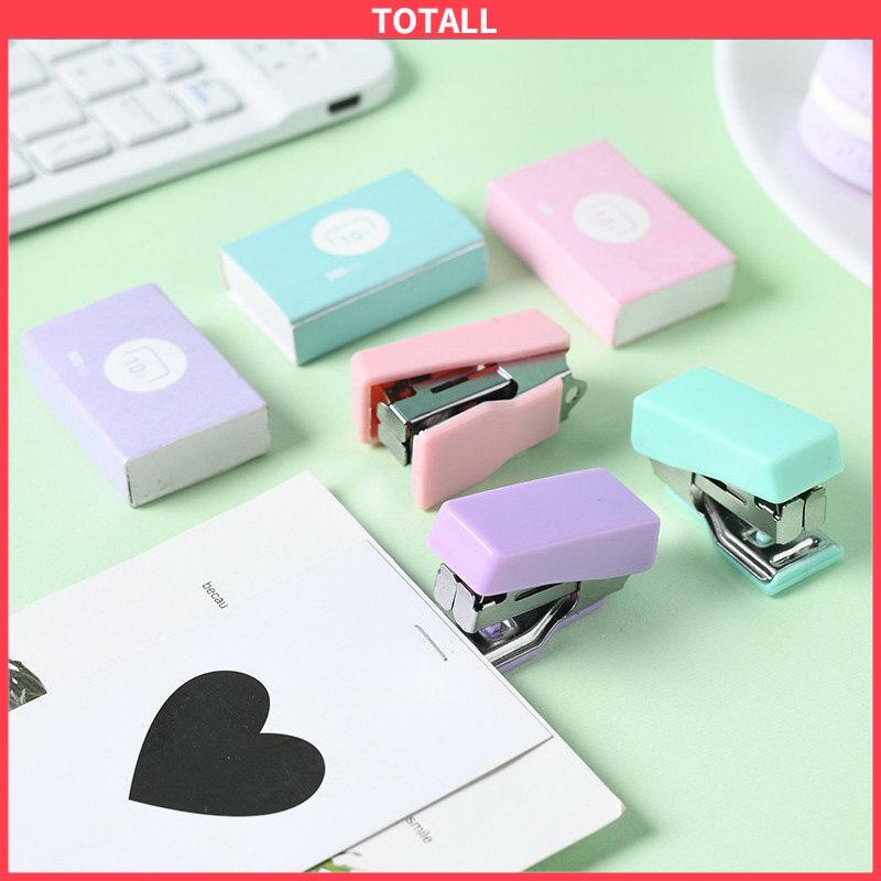 COD stapler staple cute set Stapler Mini Set Staples Perlengkapan Kantor  Mengikat Logam Kreatif-Totall