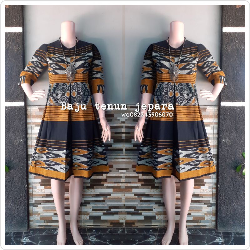 Dress tenun jepara baju tenun pesta baju tenun jepara etnik Dtb160