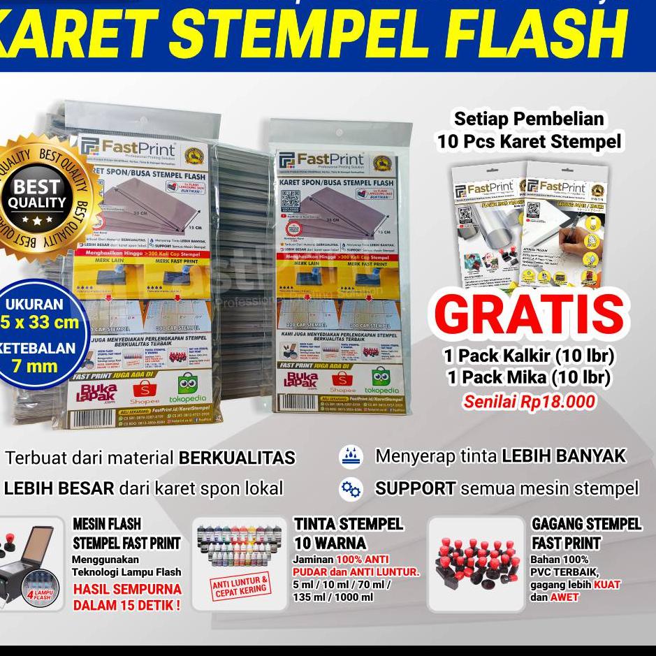 

Best Update Karet Spon/Busa Stempel Flash Warna 15 x 33 CM