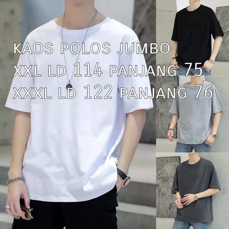 kaos polos jumbo ld 122 xxl xxxl baju jumbo