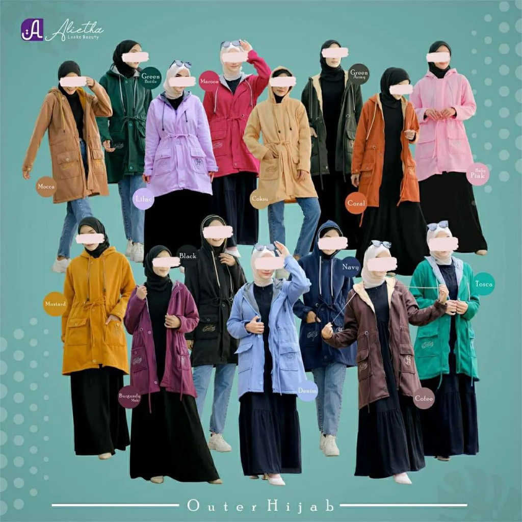 OUTER ALIETHA MOM / JAKET CARDIGAN HIJAB / JAKET DEWASA / JAKET HIKAB KEKINIAN