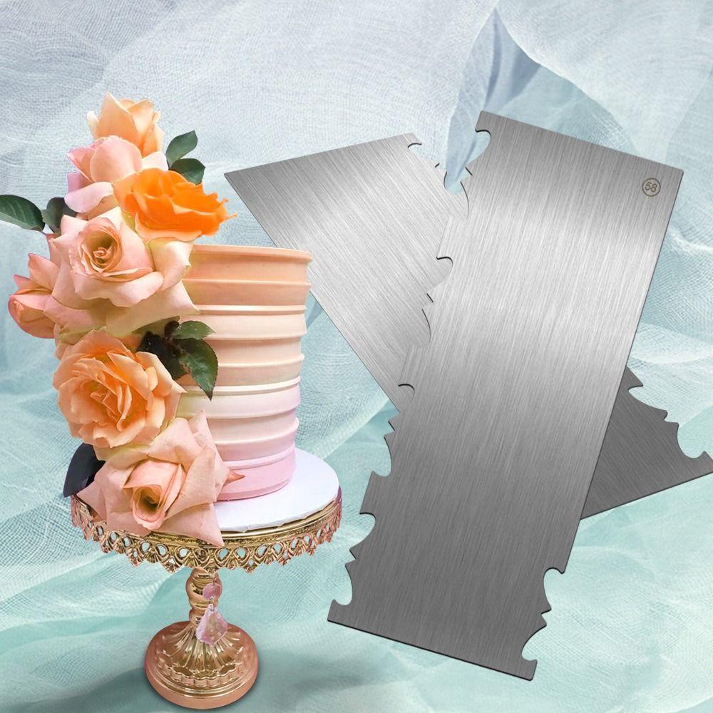 Top Cake Scraper Cetakan Kue Cake Trim Pastry Cutter Gigi Gergaji Stainless Steel