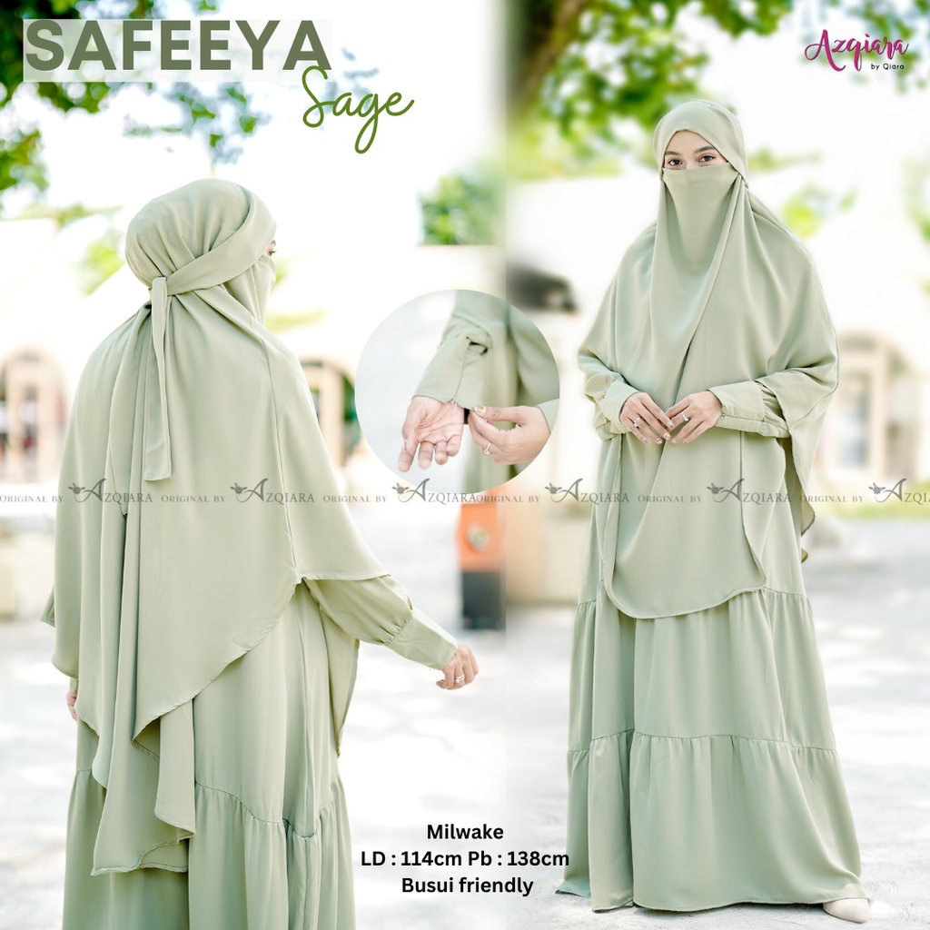 Safeeya Gamis Muslim Cadar Syari Original Produk By Azqiara