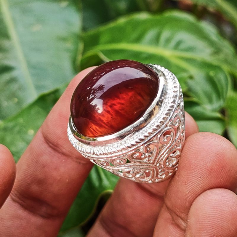 CINCIN BATU AKIK NATURAL AMBER KATILAYU KODE 02244