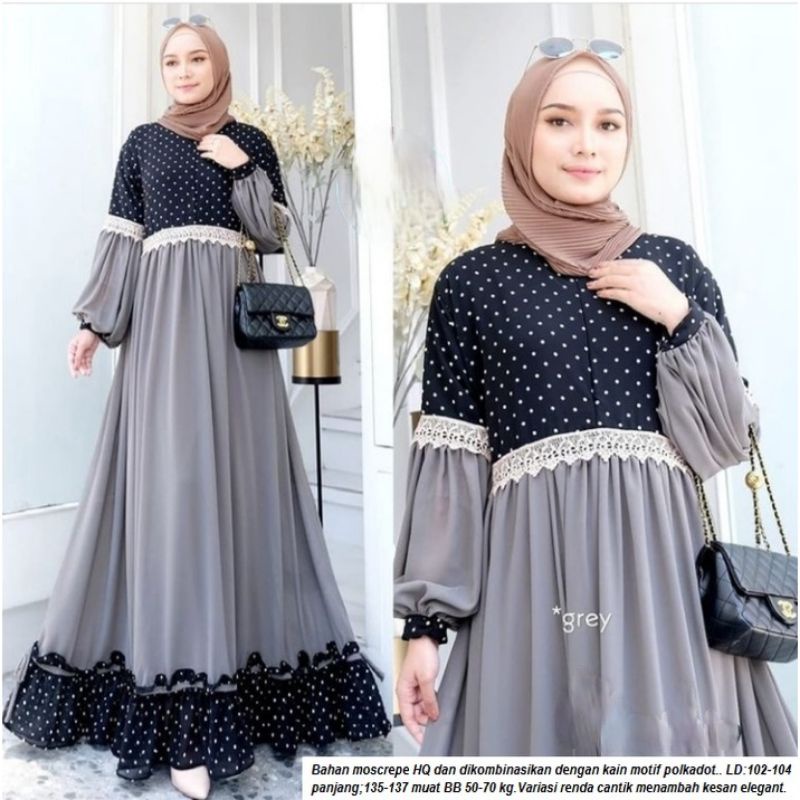 gamis Yesika dress Maxi lebaran fashion muslim wanita kekinian