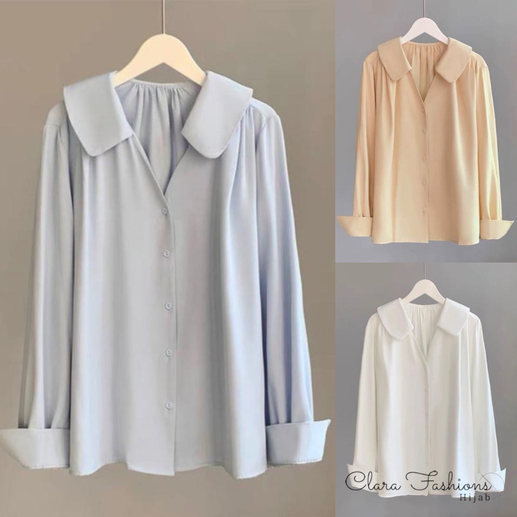 Blouse Korean Style Fashion Muslim Kemeja Shirt Bahan Shakila Baju Atasan Remaja Perempuan Training 