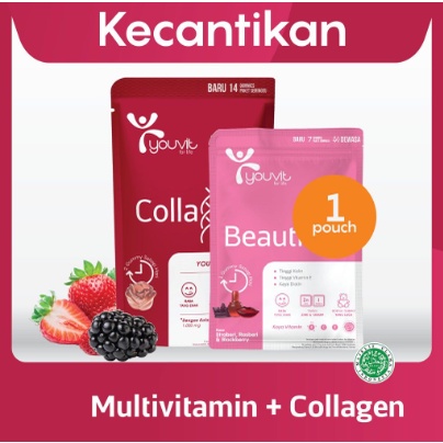 paket youvit 1 Pouch Youvit x Erha Collagen dan 1 Sachet Beauti+ 7D Day