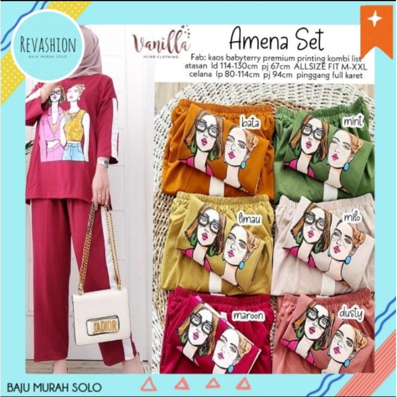 [ READY ] Amena Set By Vanilla Hijab Clothing