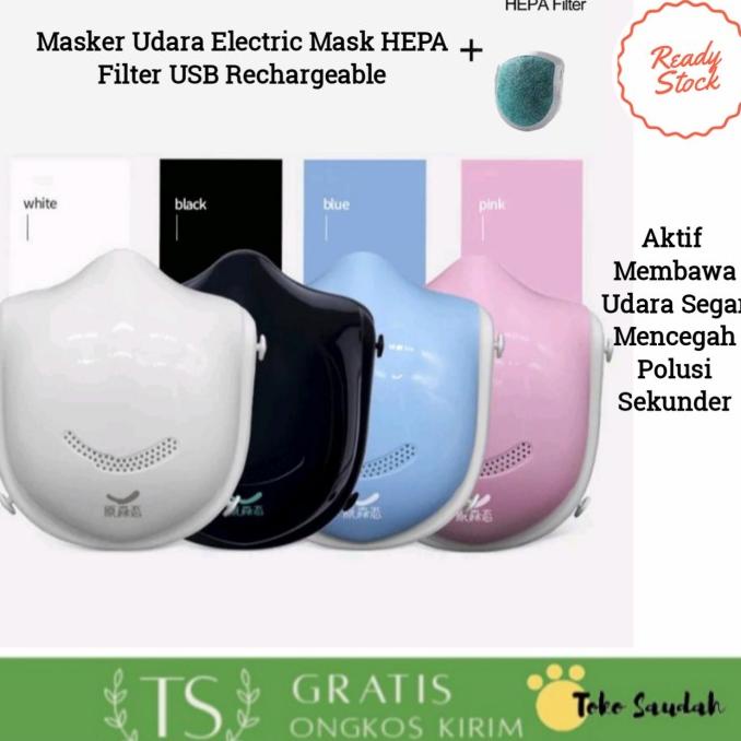 Masker Elektrik Air Purifier Hepa Filter Anti Virus Electric Mask