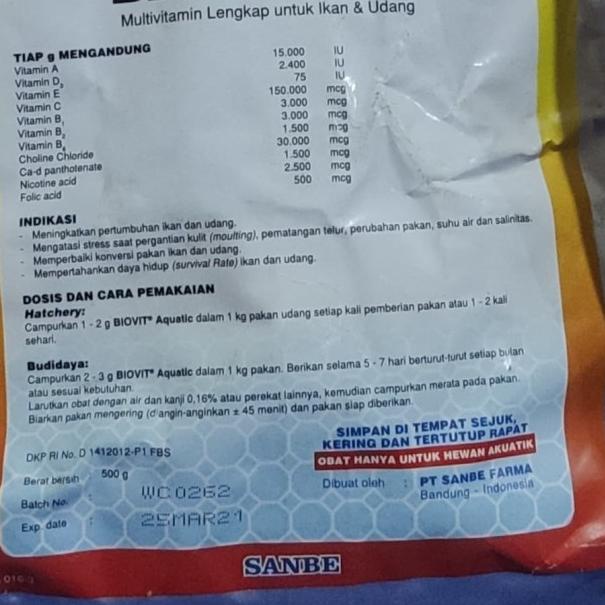 Biovit Aquatic Sanbe Repack 100 Gram