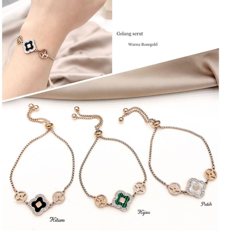 Gelang Titanium Asli Branded band steel anti karat anti alergi Bracelet Stainless Steel T09