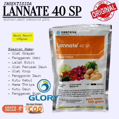 Dupont Lannate 40 SP 100 Gram dupon Obat Racun Insektisida Untuk Mengendalikan Pembasmi Pengendali H