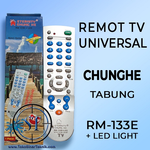 Remot TV Tabung / LCD LED Multi Fungsi / Remote Universal RM-133E LED + Senter