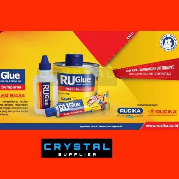 

Lem RUGlue KALENG 400 gram / untuk Pipa PVC / TRUGlue RUCIKA