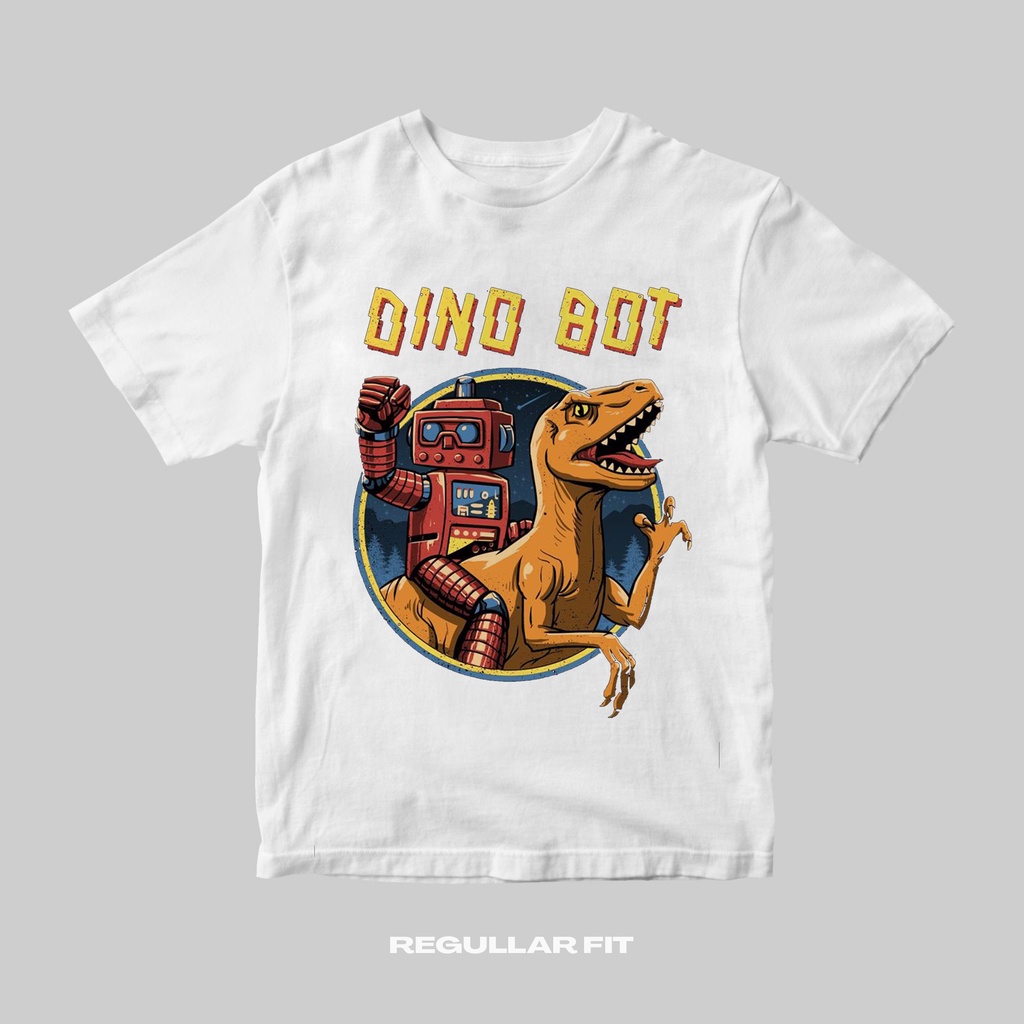 Kaos Dino Bot Vintage Tee T-shirt