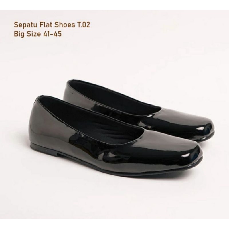 Sepatu Flatshoes Wanita Oversize T2.Putih 41.45 Flat Sepatu Formal Sekolah JUMBO IMPORT Kaki Gemuk Bule Sepatu Perawat Suster