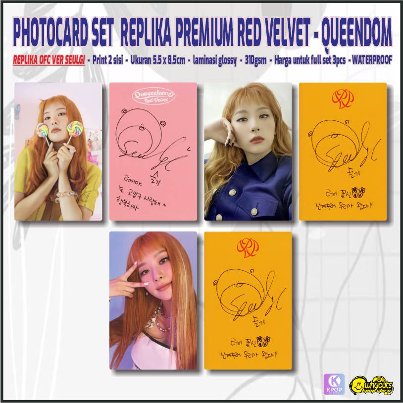 Photocard Set Premium Red Velvet Queendom / Print 2 sisi Full laminasi glossy / Anti air