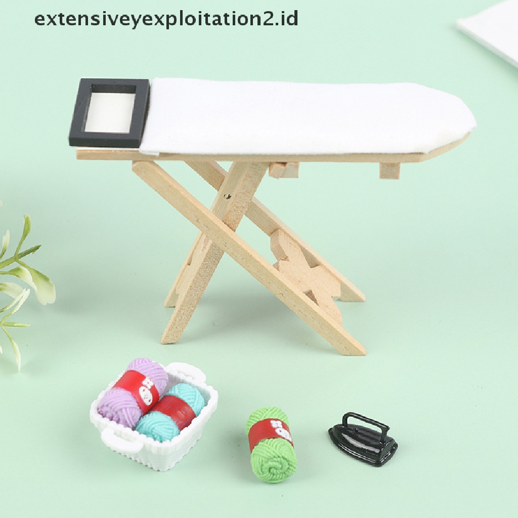 Set Miniatur Papan Setrika Skala 1: 12 Untuk Dekorasi Rumah Boneka