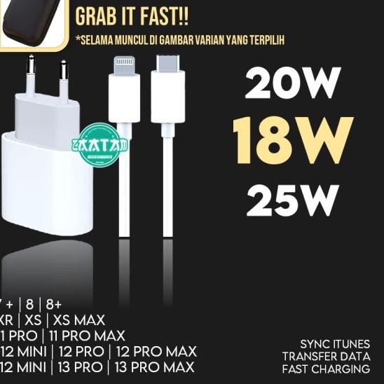CHARGER ADAPTER IPHONE 13 PRO MAX 12 PRO MAX 12 MINI 20W TYPE-C - 18W ADAPTER