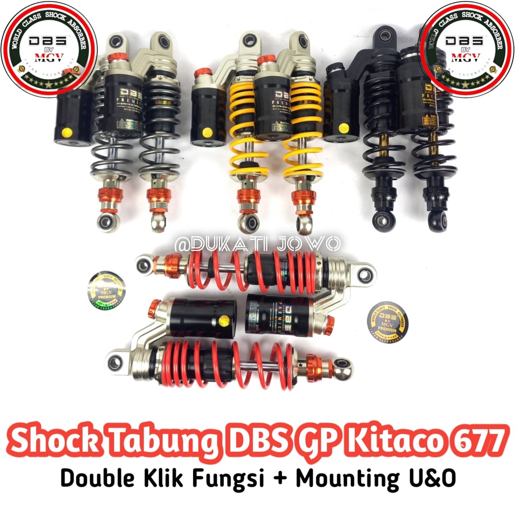 Shock Tabung DBS 677 GP Kitaco Premium Shockbreaker Double Klik Fungsi Skok Belakang CB GL MP Tiger