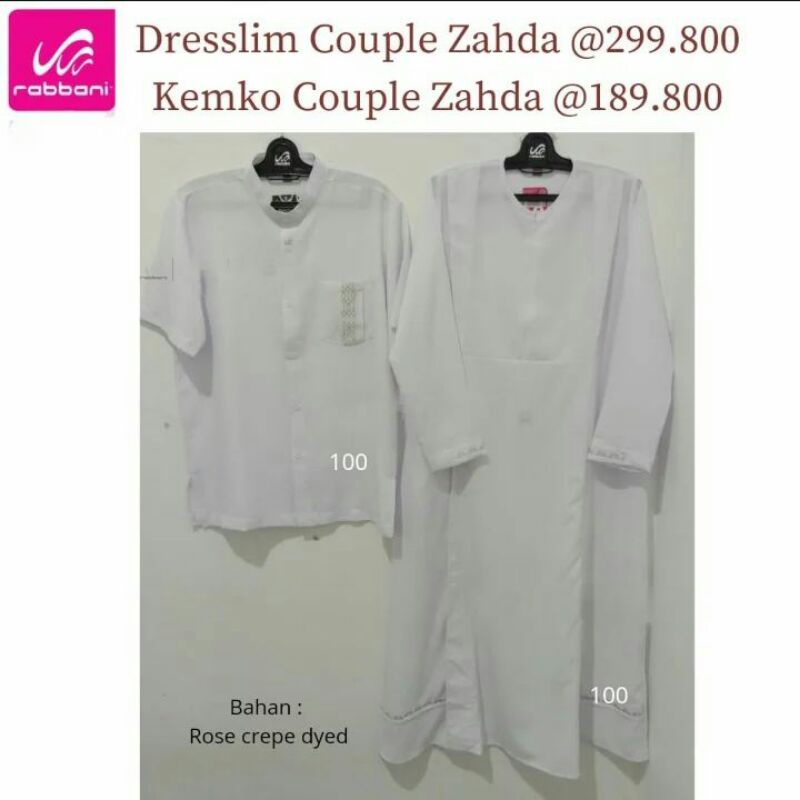 Dresslim Couple Zahda Rabbani - Kemko Couple Zahda Rabbani - Couple Rabbani Terbaru - Sarimbit Rabba