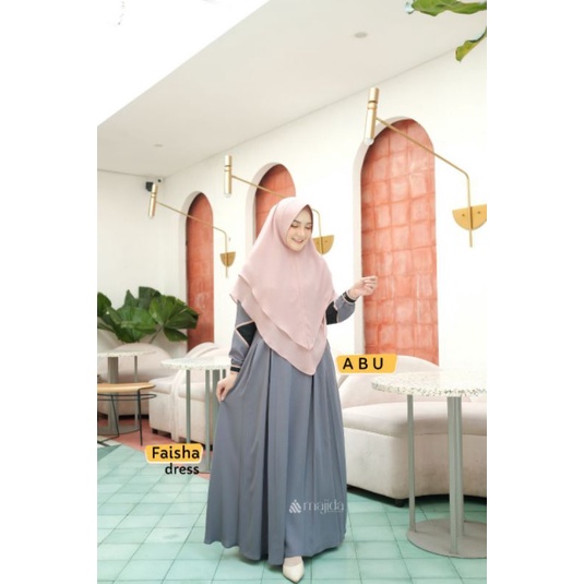 COD Faisha Dress Set Khimar By Majida Hijab/Gamis Terbaru/Gamis Set Khimar