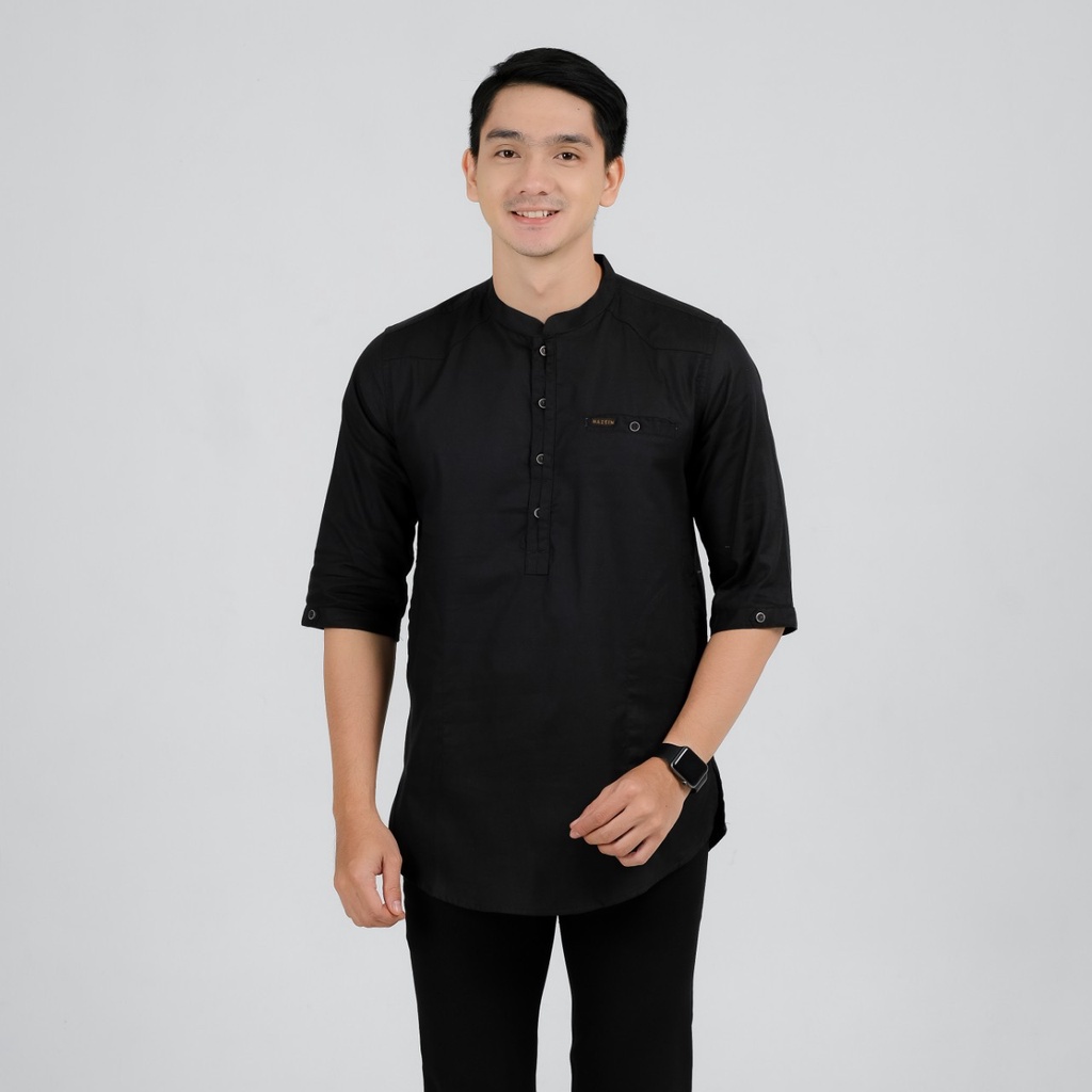 KOKO KURTA LENGAN 3/4 WARNA NAVY HITAM DENIM MUSTARD PINK SALMON UKURAN M L XL