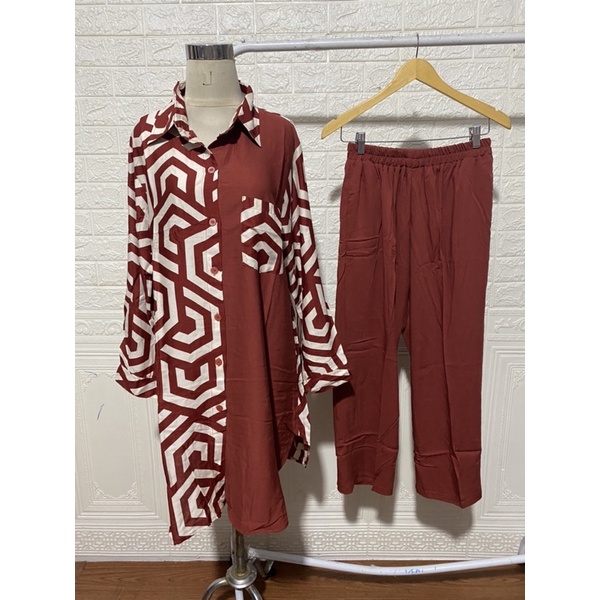 STELAN TUNIK RAYON EXTU JUMBO XXL MUSLIM KANCING MOTIF ZARA MURAH GROSIR MODELLANO