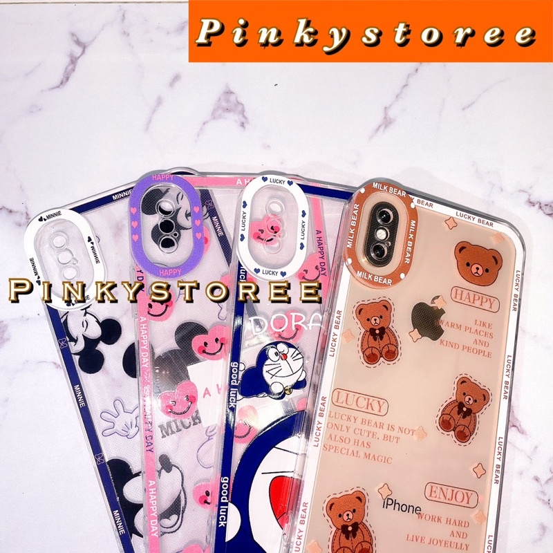 CASE IPHONE 14/ 14PRO/ 14PRO MAX/ IPHONE 13/ 13PRO/ 13PRO MAX/ SOFT CASE PROTECTOR CAMERA/ CASING BERUANG/ BEAR/ DORAEMON/ MICKEY/ LOVE PINK