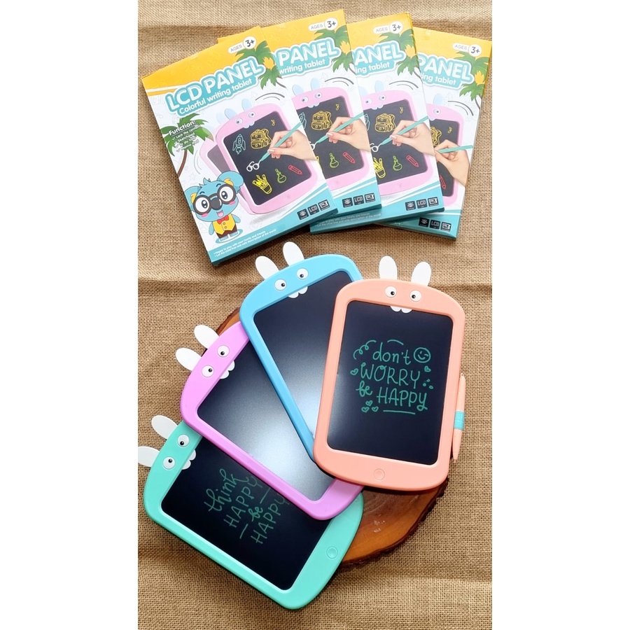 Papan Tulis Rabbit Lcd Gambar Anak Drawing Tablet Mainan Anak Edukasi 8.5" With Stylus Pen