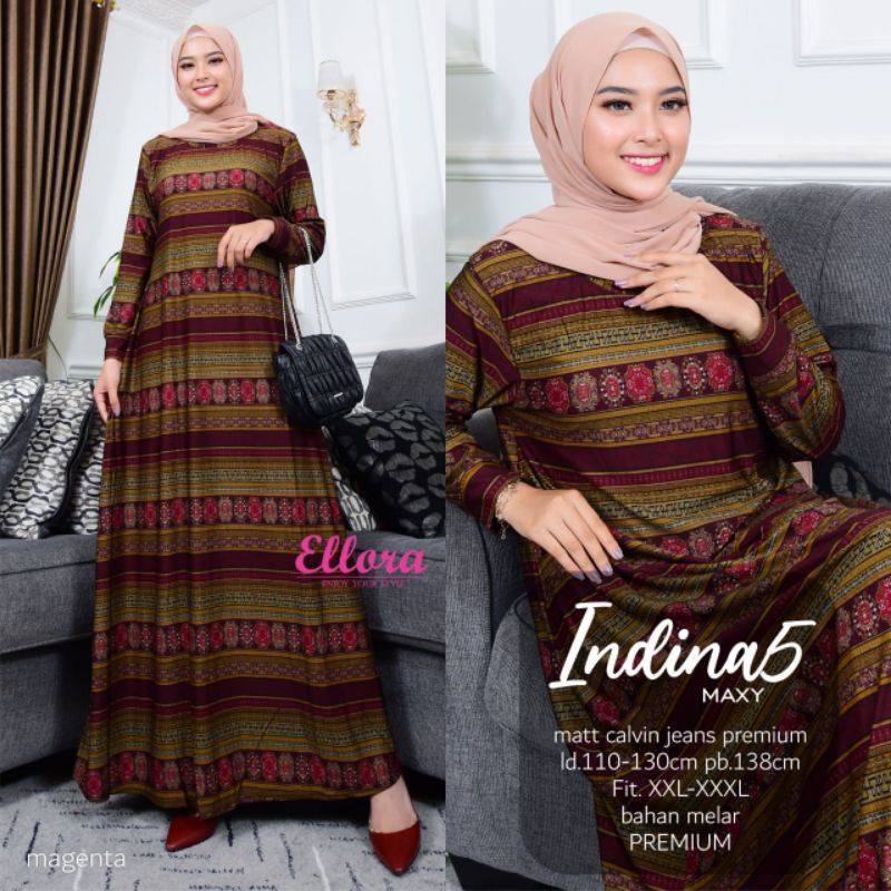 INDINA MAXY / SABANA MAXY / MAXY WANITA / MAXY BATIK / MAXY BAHAN CALVIN JEANS