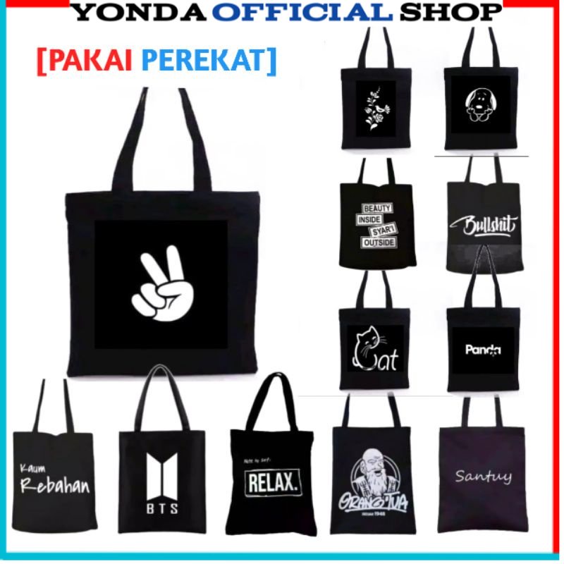 Y1405-[PEREKAT] TAS tote bag custom tas tote pria/wanita kpop murah custom motif