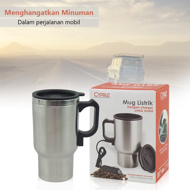 CYPRUZ MG-0182 Mug Car Rechargeable 450ml - Cangkir Listrik Charge