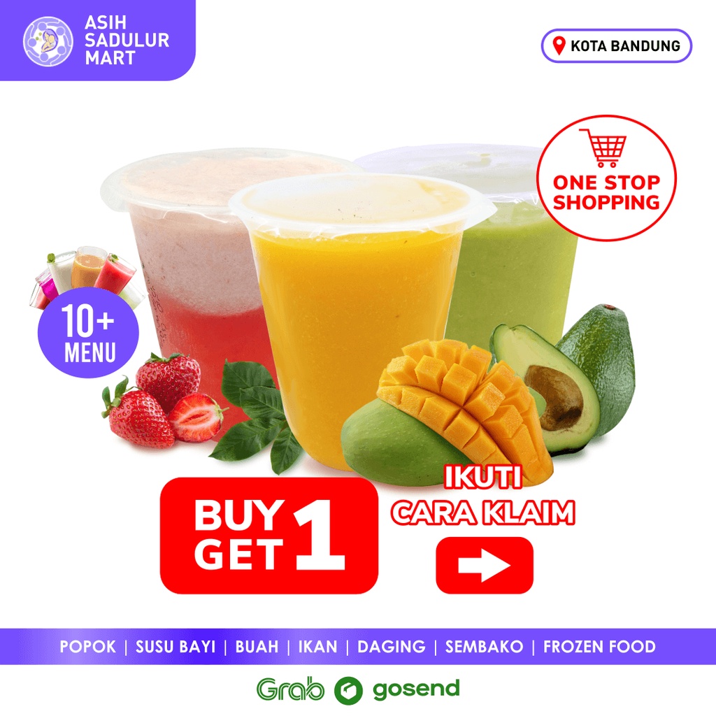 Jus Buah Segar Pilihan Alpukat | Mangga | Stroberi | Buah Naga | Jambu | Semangka | Sirsak | Melon | Pepaya | Pear 1 Cup Promo Bandung