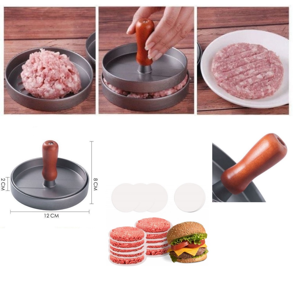 ALAT CETAKAN DAGING BURGER PRESS PEMBUAT HAMBURGER BEEF PATTY MAKER MEAT LA139S3 STAINLESS TAHAN PANAS ANTI LENGKET KARAT