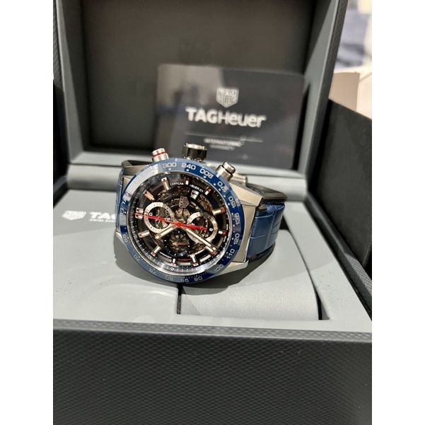Tag Heuer HEUER 01 Skeleton Dial Blue Ceramic Bezel