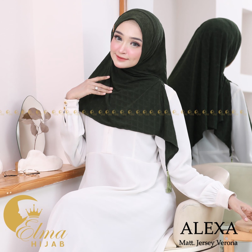 Jilbab Segitiga Instan Alexa pom-pom Bahan Jersey Verona By Elma Hijab