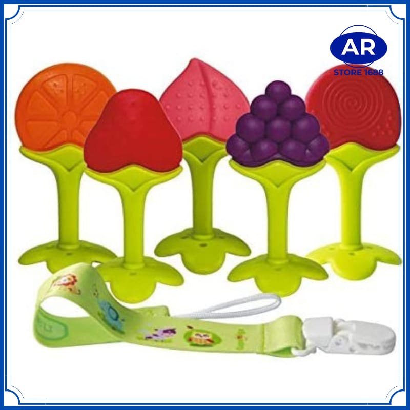 Teether Bahan Silikon / Baby Fruit Teether Gigitan / Teether Gigitan Bentuk Buah Bahan BPA FREE-[AR STORE1688]