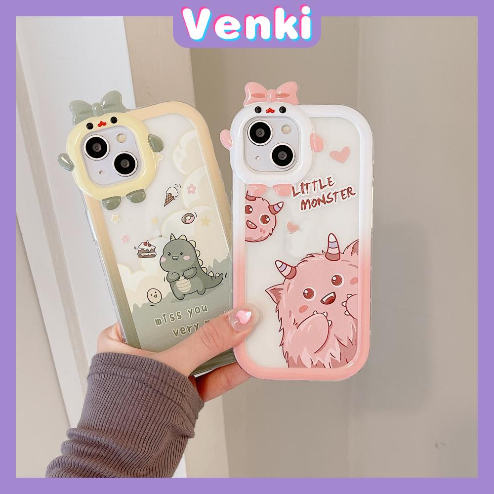 iPhone Case Silicone Soft Little Monster Case Glossy Cute Cartoon Dinosaur Airbag Shockproof Protection Camera Compatible For iPhone 14 Pro Max 13 12 11 Pro 7 8 Plus XR