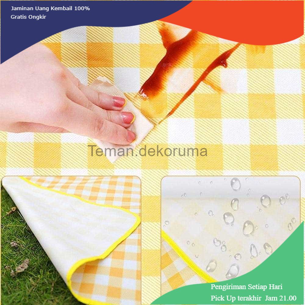 TD - PR HNM SPORT Tikar Piknik Lipat Waterproof Picnic Blanket Grid 1.5x2 m - HNMYL