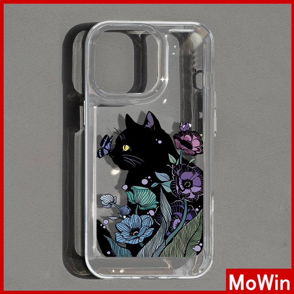 For iPhone 14 Pro Max iPhone Case High Clear Acrylic Hard Case Plating Buttons Shockproof Dark Purple Cat Compatible For iPhone 13 Pro max 12 Pro Max 11 xr 7plus 6splus 8plus