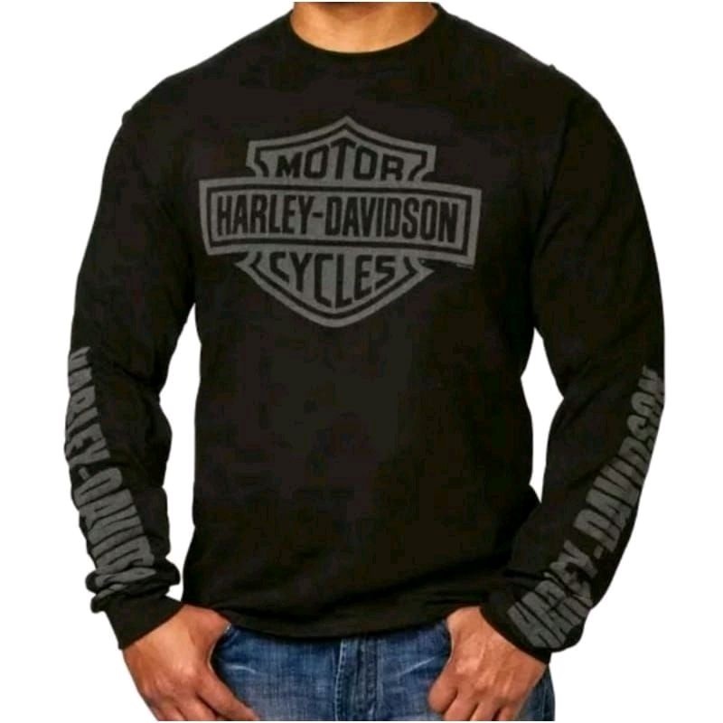 kaos tshirt pria lengan panjang Harley Davidson