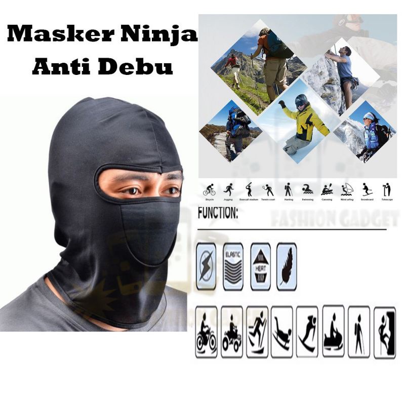 Masker bap hitam polos Masker bup loreng