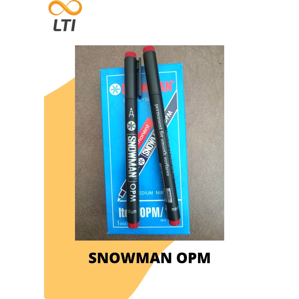 

Spidol Permanen Snowman - OPM UK. Medium Merah - HEMAT