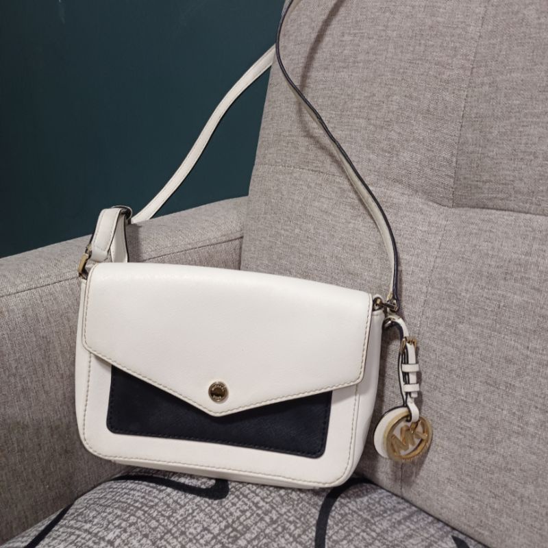 Sling Bag MK Michael Kors Putih Hitam Monokrom Original
