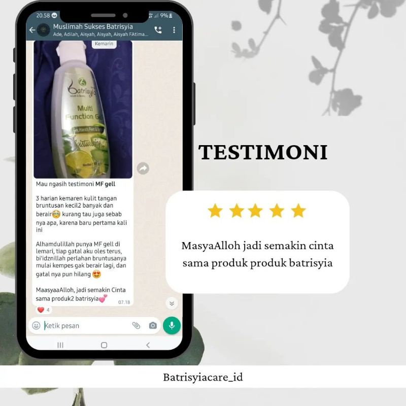 multi function gel batrisyia/ multi fungsi gel /obat salep gatal/ obat salep biduran/obat biang keringat/ obat jerawat