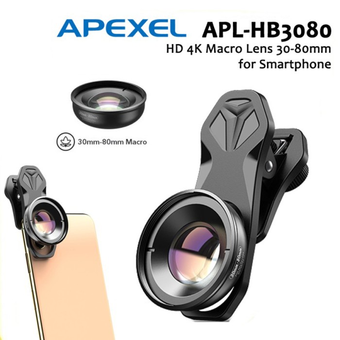 APEXEL APL-HB3080 HD 4K Lensa Macro 30-80mm Lens for Smartphone