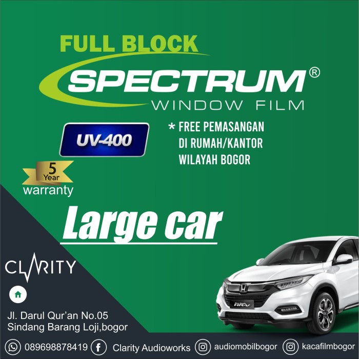 Kaca Film Bagus Spectrum Window Films ( Uv 400)