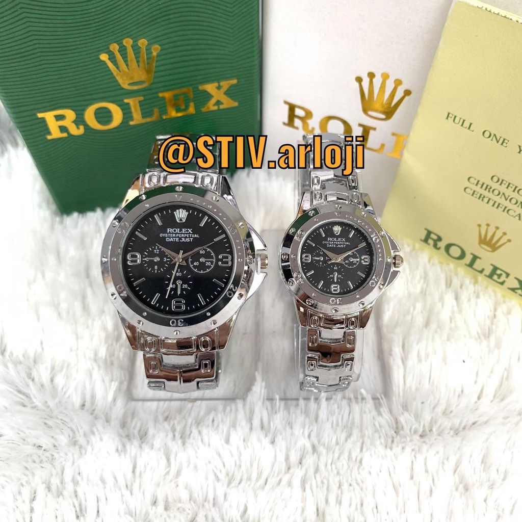 BISA COD❗ Jam tangan COUPLE ROLEX Tulang RX~7193 ~ Free Box RX & SERTIFIKAT ~ Jam tangan Couple MURA
